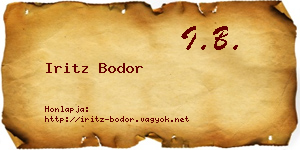 Iritz Bodor névjegykártya